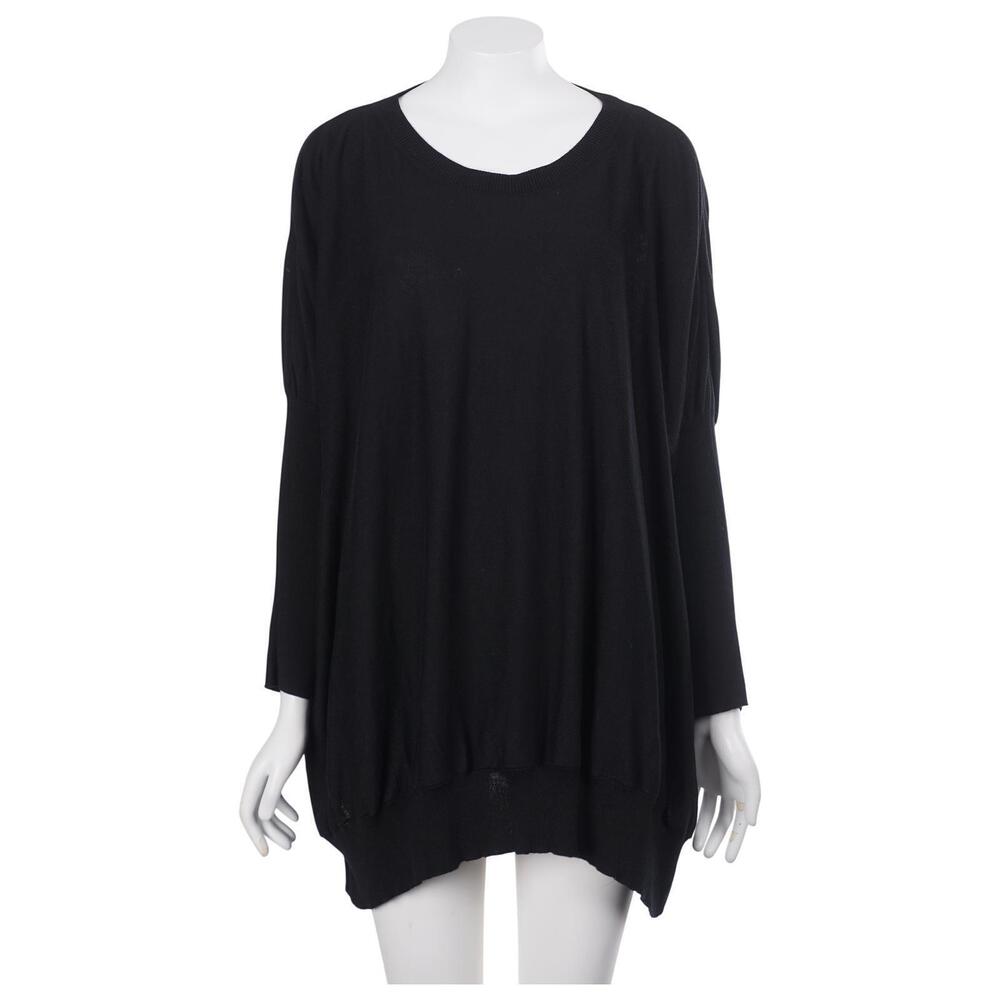 Planet by Lauren G Sweater O/S Black Pima Cotton Blend Knit Oversized